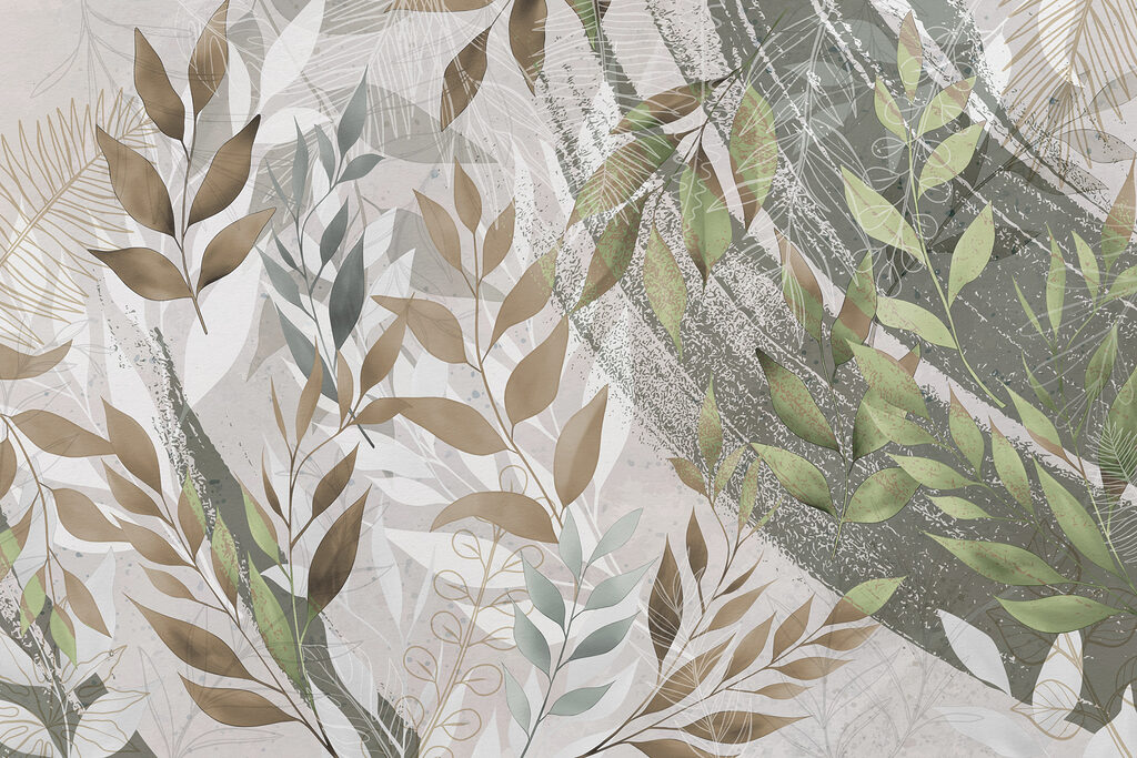 Rameaux sur fond brut — motif complet
