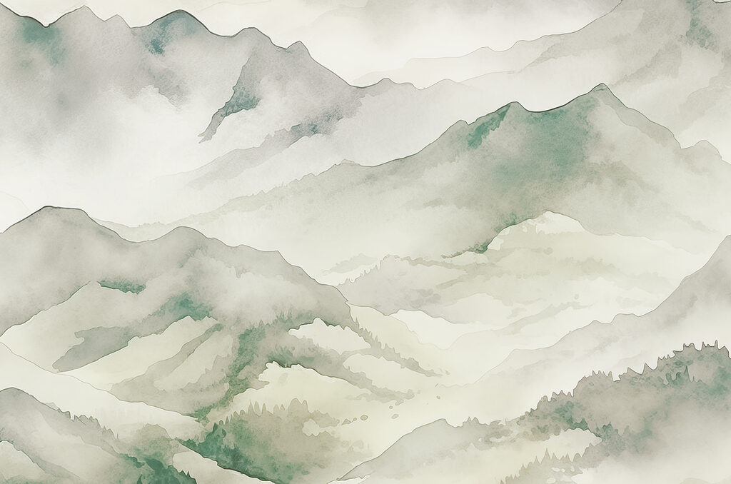 Brume entre les pentes — motif complet