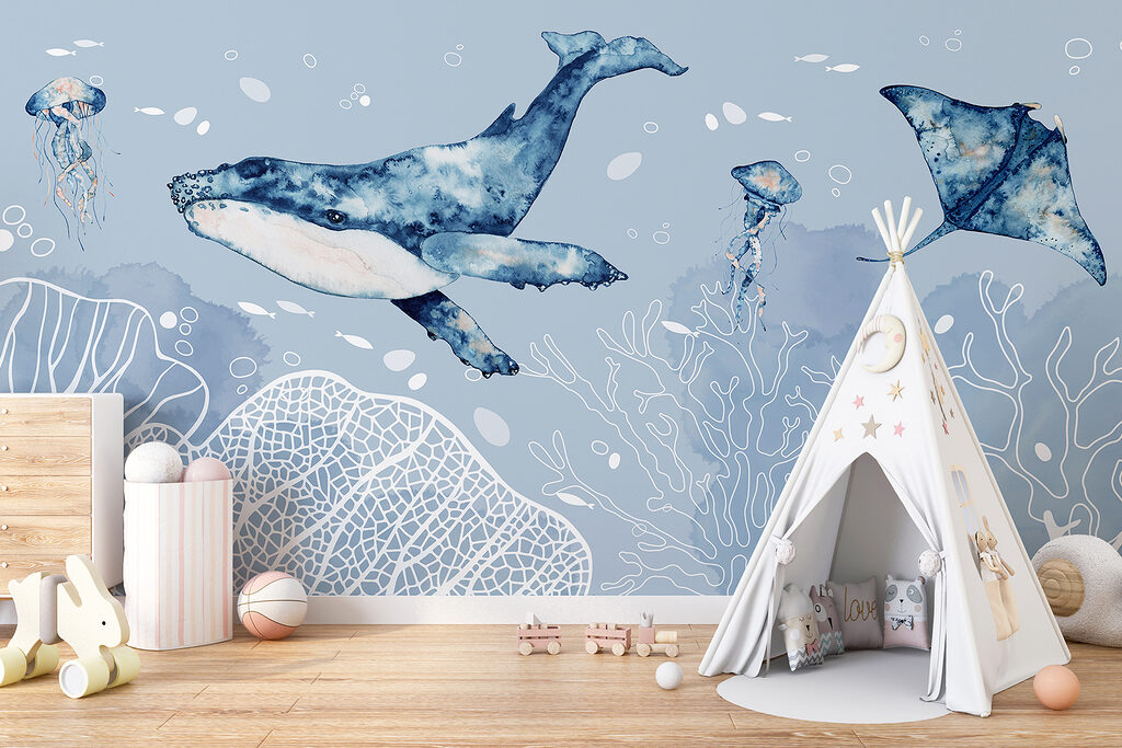 Baleine au-dessus des coraux — intérieur 2