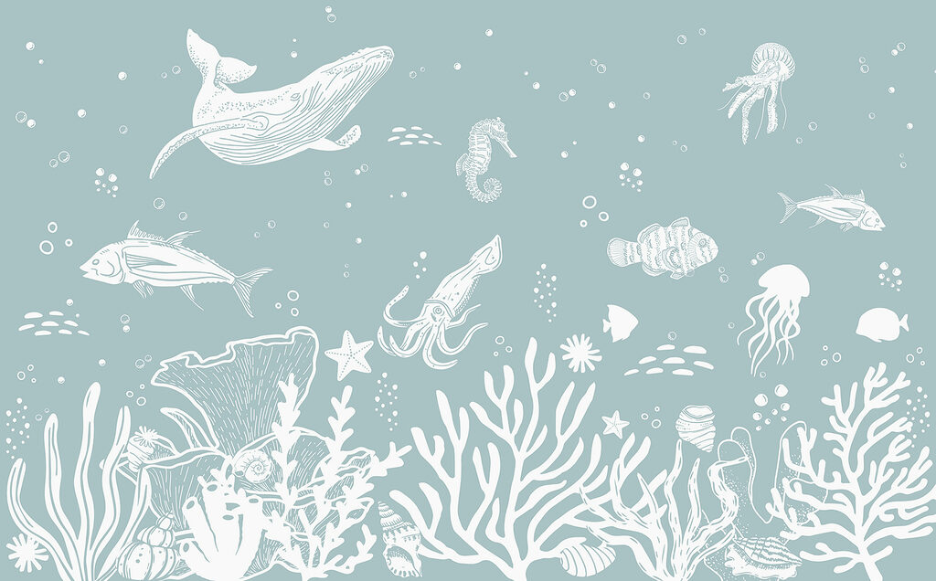Vie sous-marine — motif complet