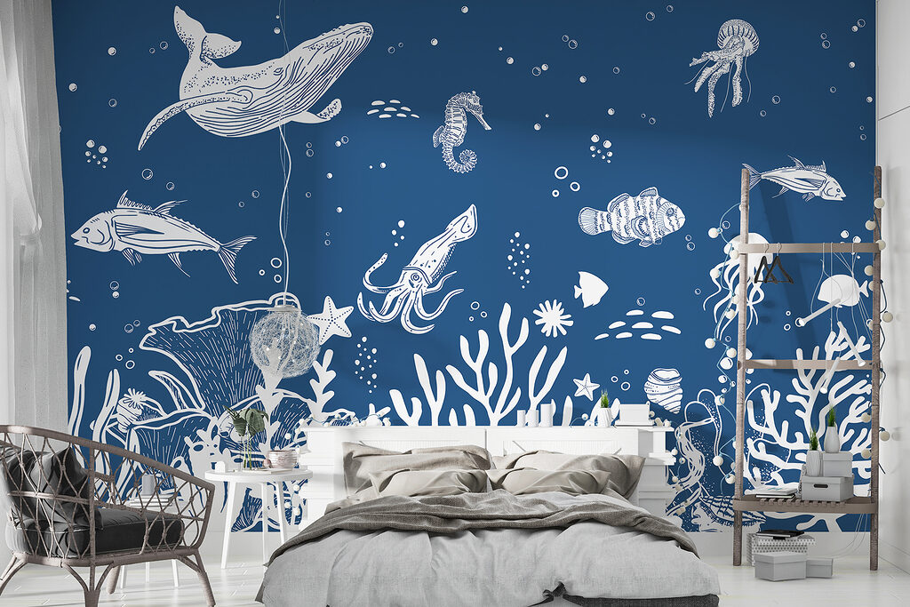 Vie sous-marine dans un intérieur