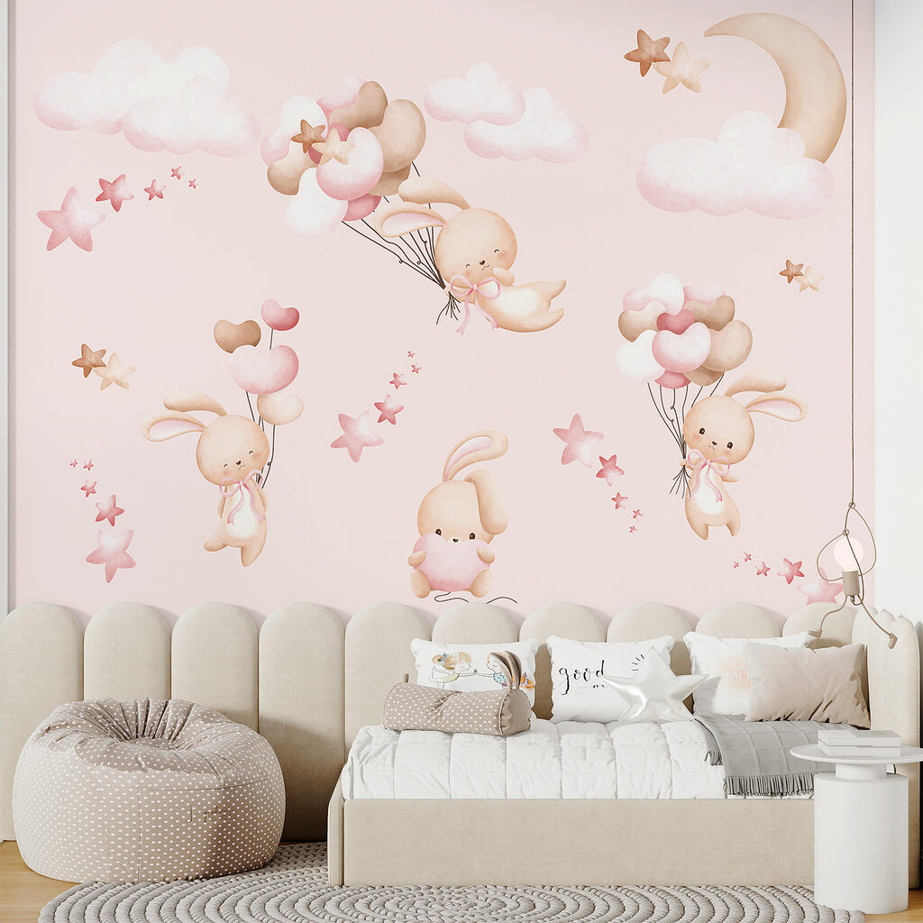 Lapins aux ballons roses — intérieur 2