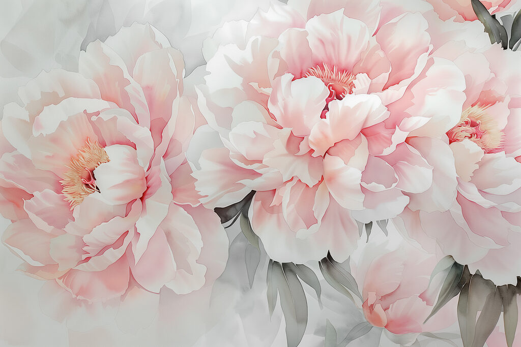 Fleurs roses délicates — motif complet