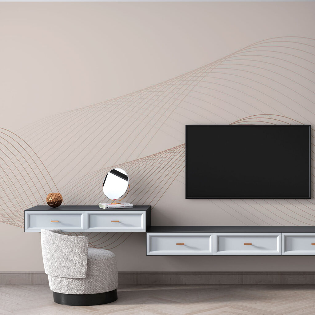 Vagues de lignes croisées dans un intérieur
