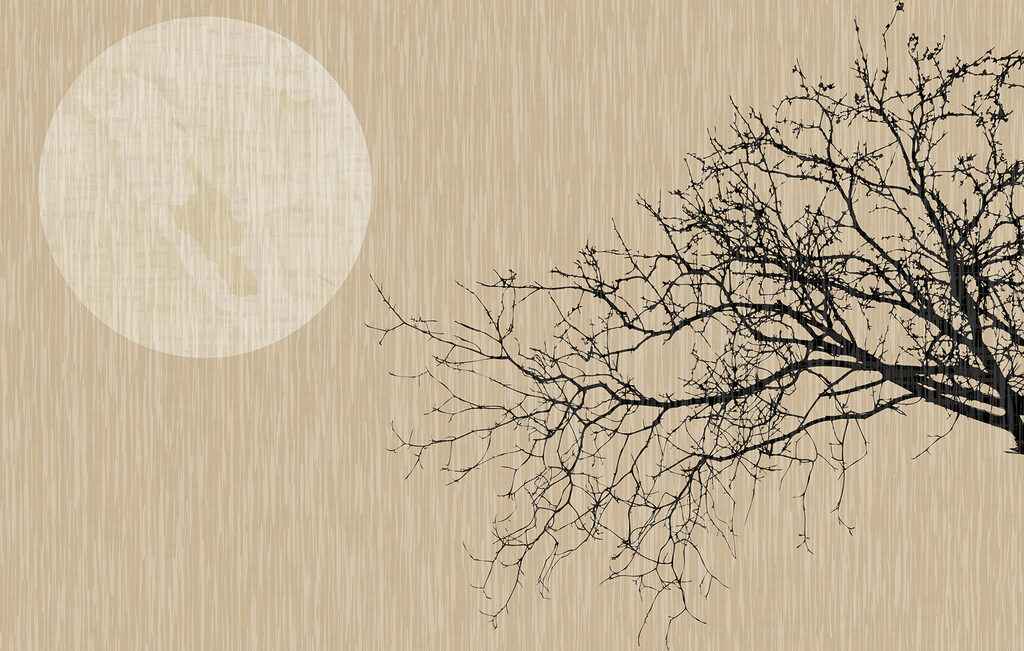 Lune et branche d’hiver — motif complet