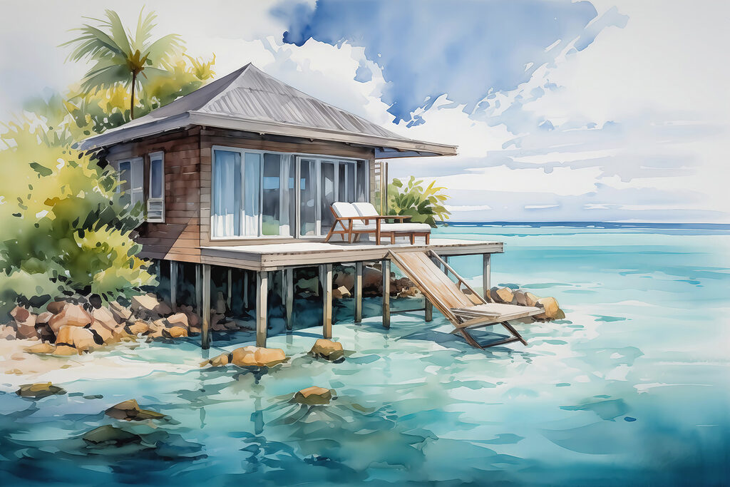 Maison sur pilotis — motif complet