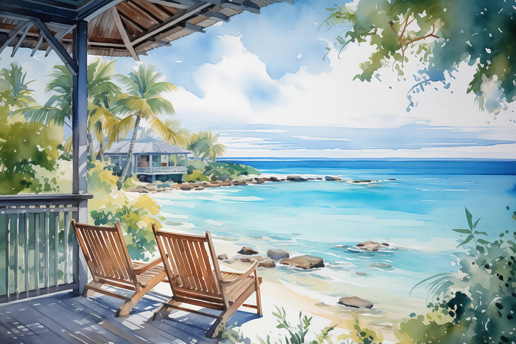 Terrasse sur la mer — motif complet