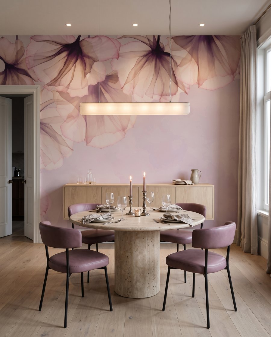 Voiles de fleurs dans un intérieur