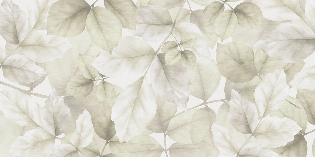 Feuilles en ombres translucides — motif complet