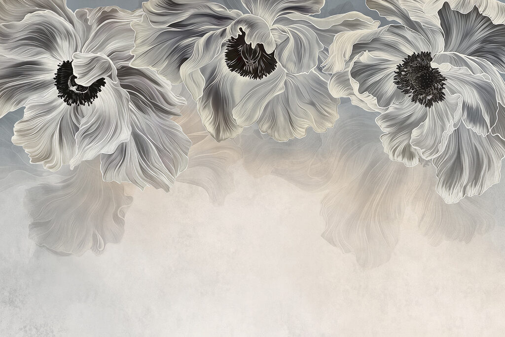 Fleurs en surplomb — motif complet