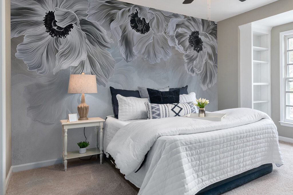 Fleurs en surplomb dans un intérieur