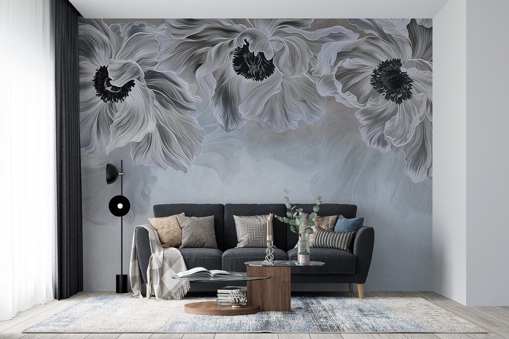 Fleurs en surplomb dans un intérieur