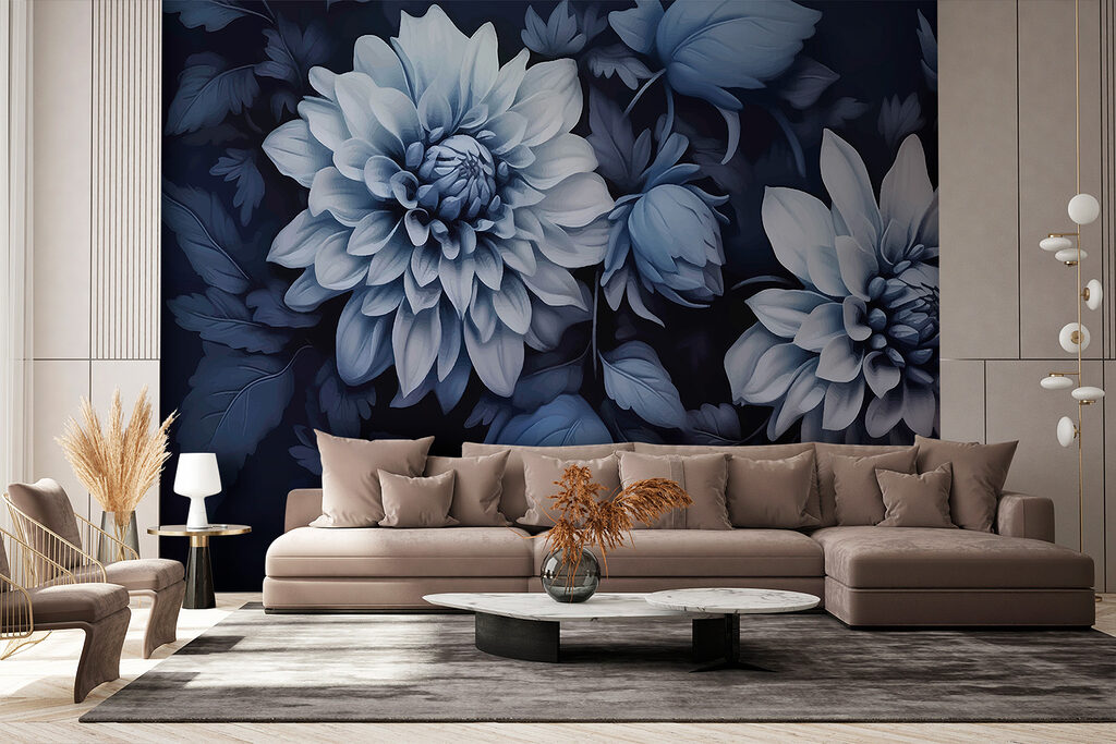 Fleurs aux tons bleus — intérieur 1