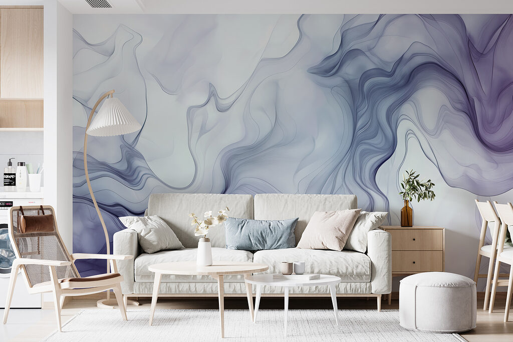 Voiles d’encre ondoyants dans un intérieur