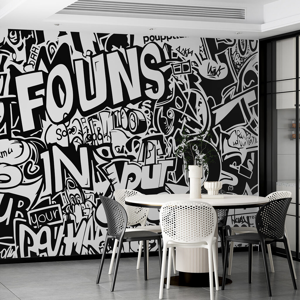 Mots qui s’entrechoquent dans un intérieur