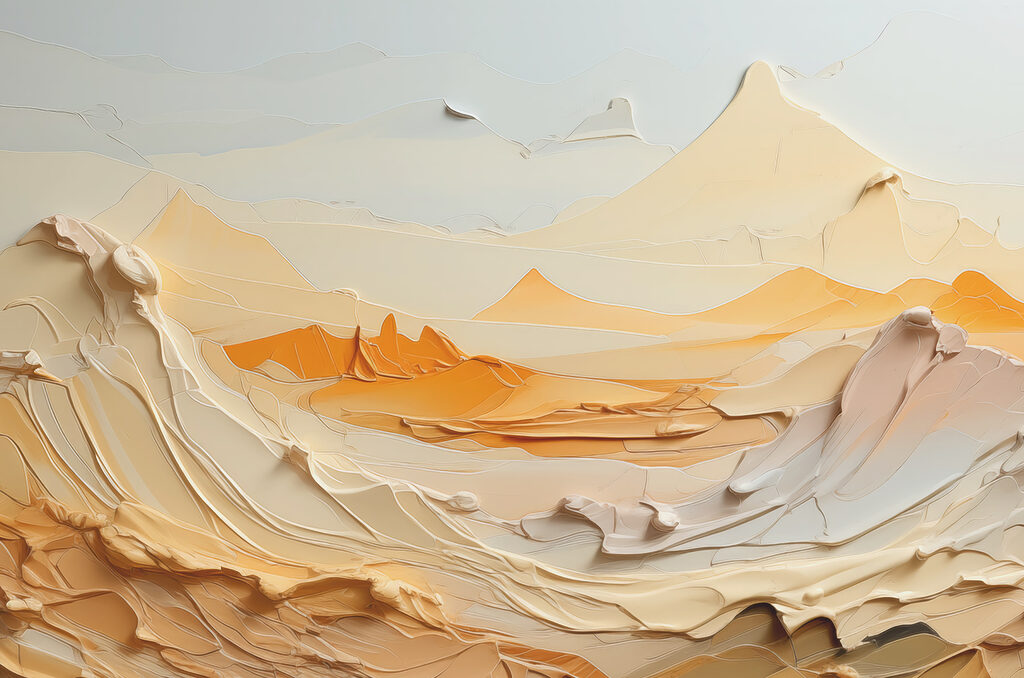 Désert façon papier découpé — motif complet