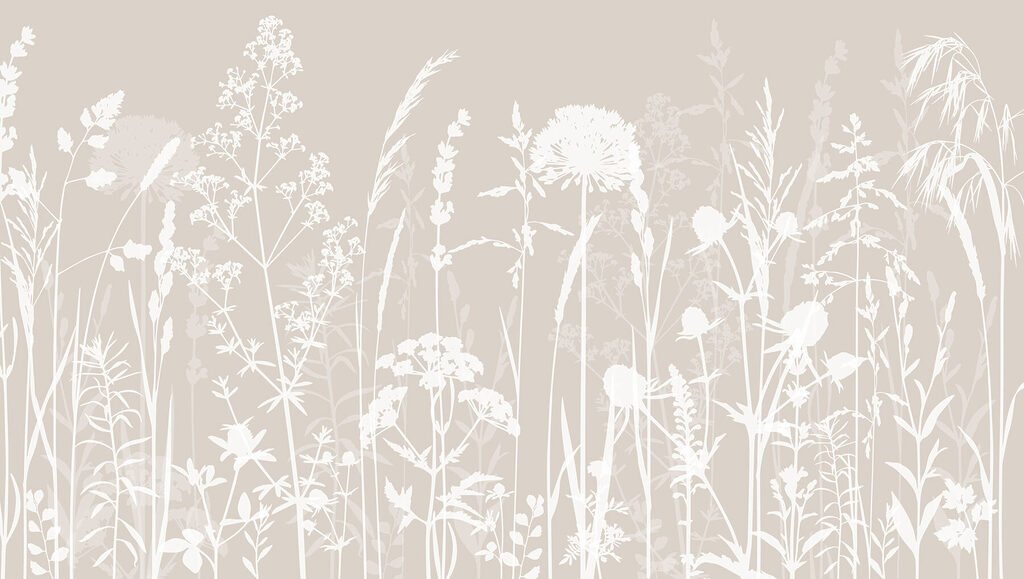 Prairie blanche finement dessinée — motif complet