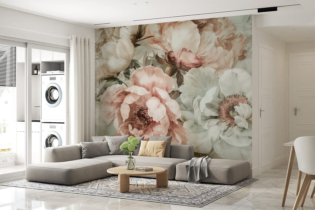 Fleurs vieux rose dans un intérieur