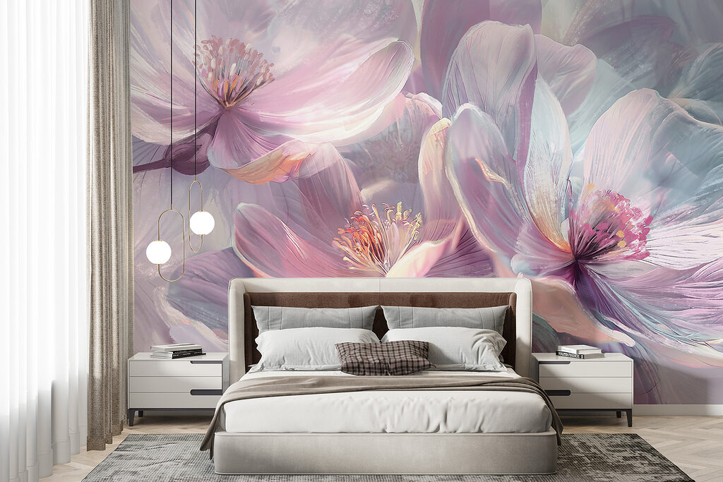 Fleurs lilas lumineuses dans un intérieur