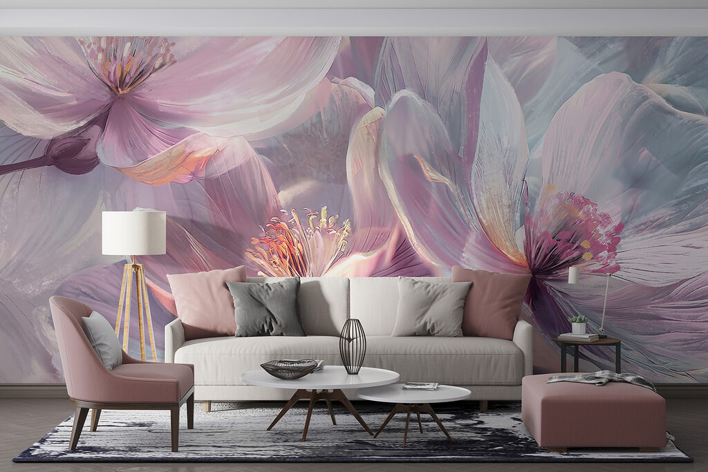 Fleurs lilas lumineuses dans un intérieur