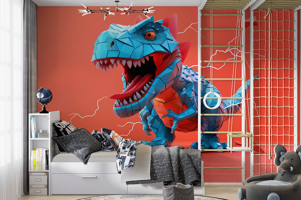 Dinosaure bleu et éclairs — intérieur 1
