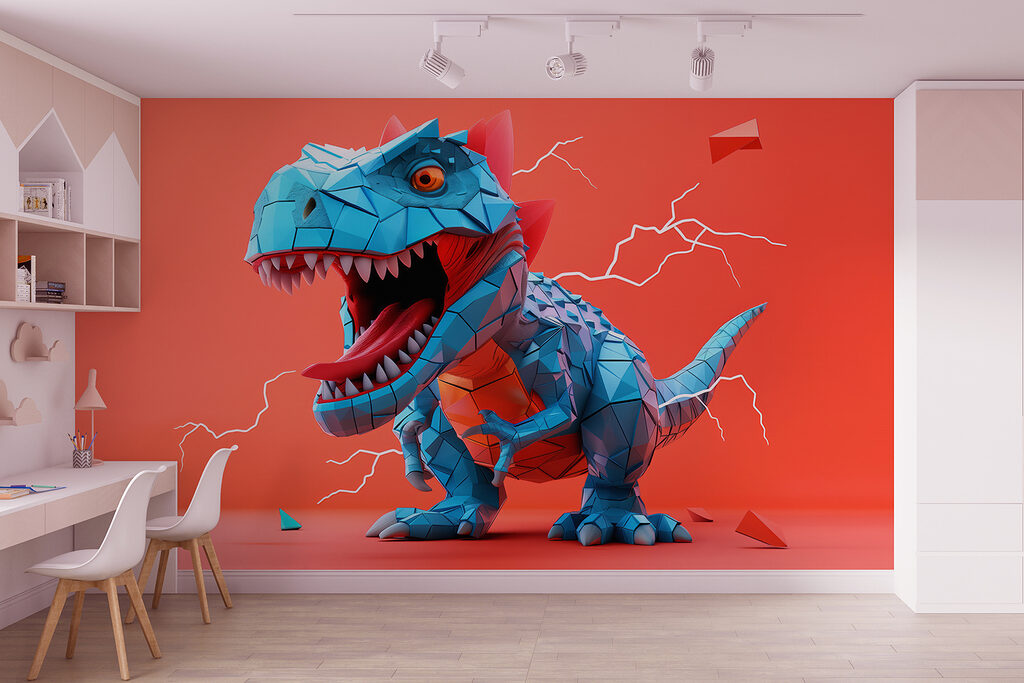 Dinosaure bleu et éclairs — intérieur 3