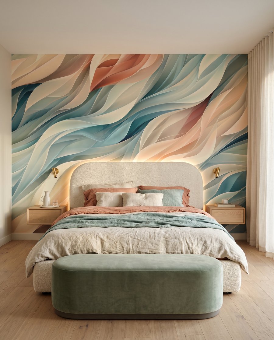 Vagues pastel en éventail — intérieur 2