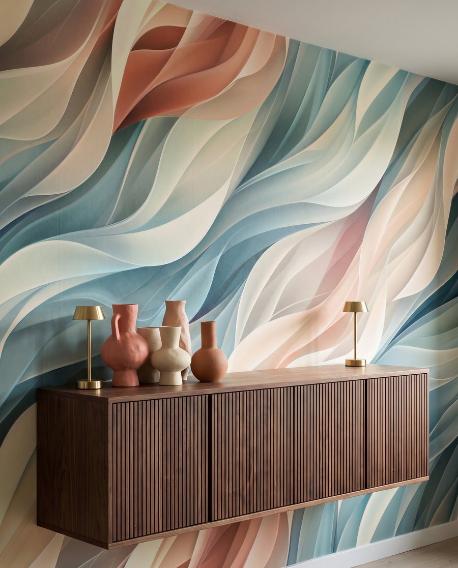 Vagues pastel en éventail — intérieur 1