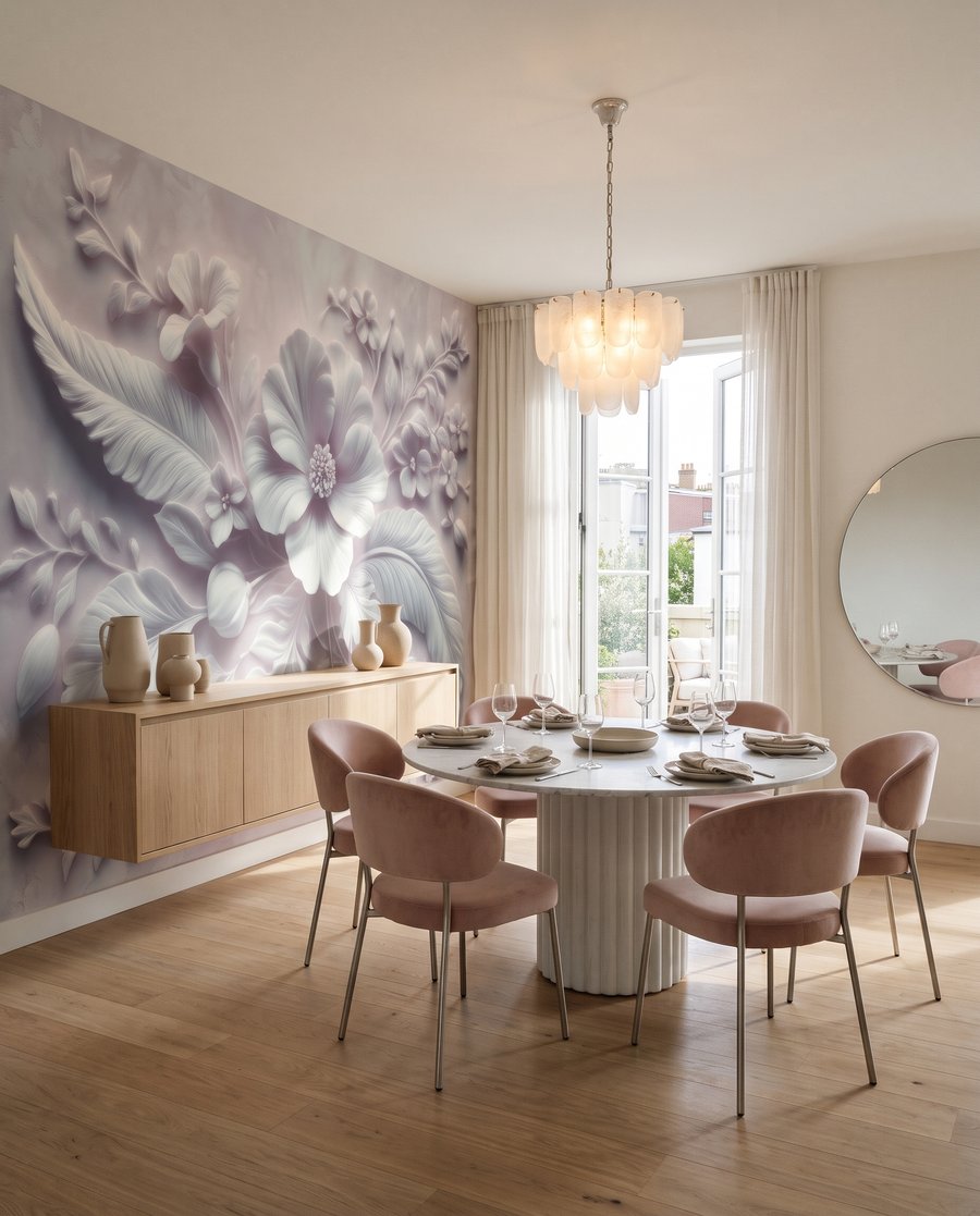 Fleurs et plumes blanches — intérieur 4