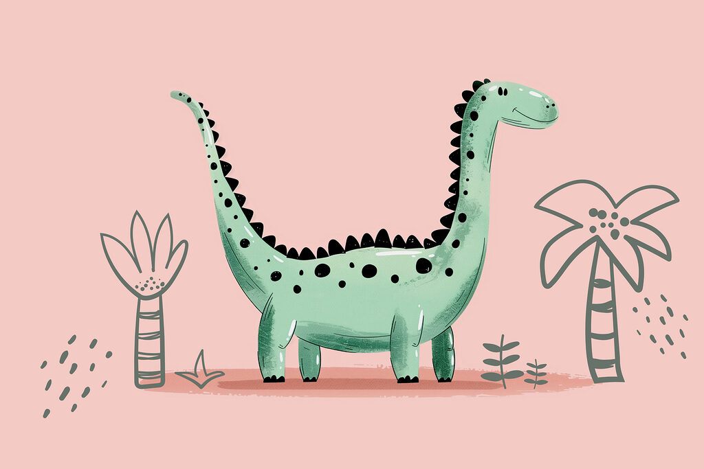 Dinosaure au long cou — motif complet