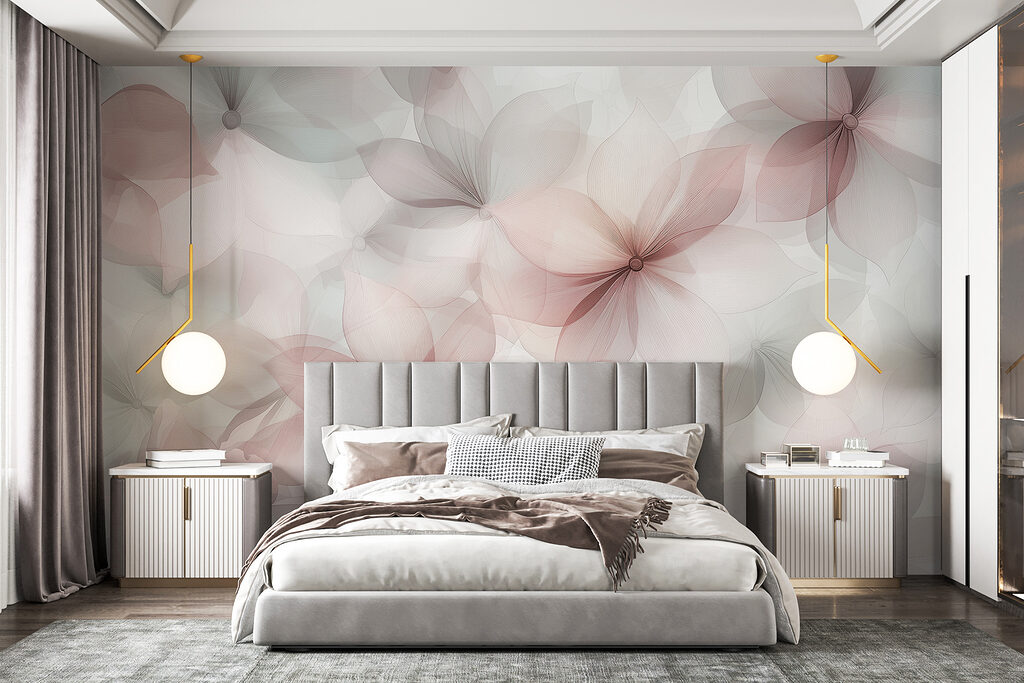 Pétales en transparence dans un intérieur