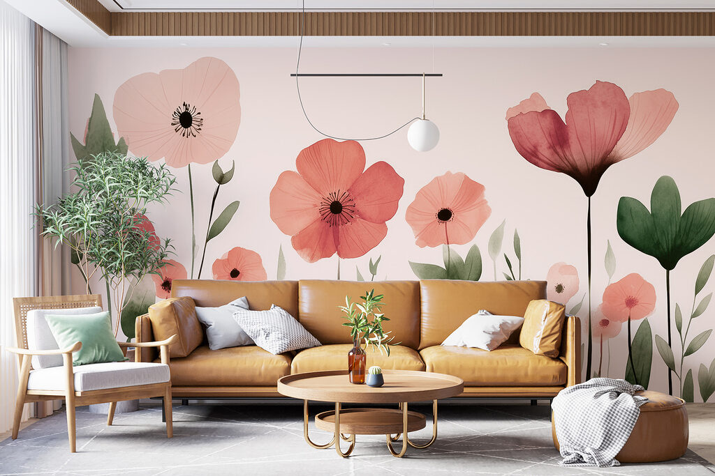 Champ fleuri tout simple dans un intérieur