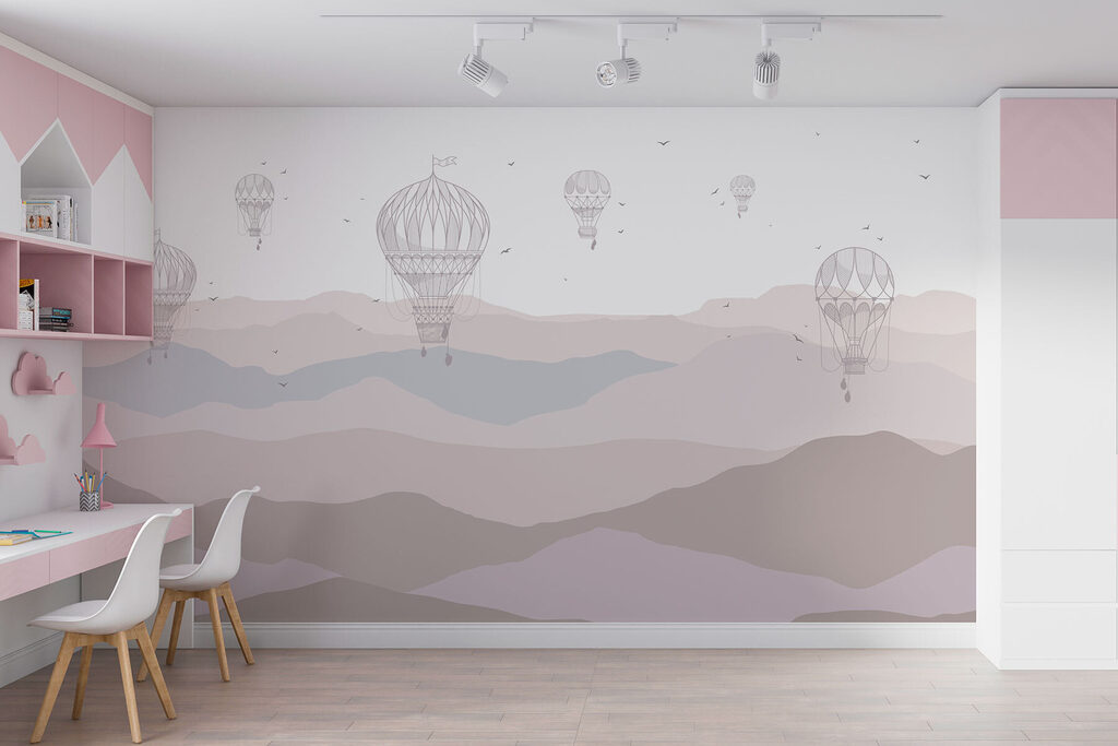 Montgolfières au-dessus des collines — intérieur 1
