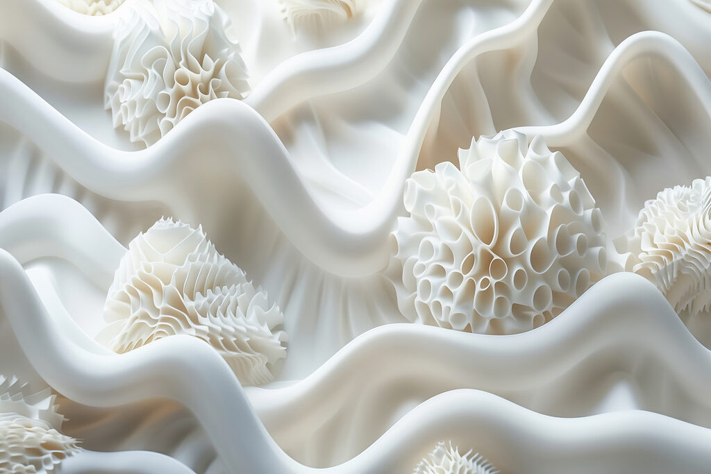 Ondulations et formes coralliennes — motif complet