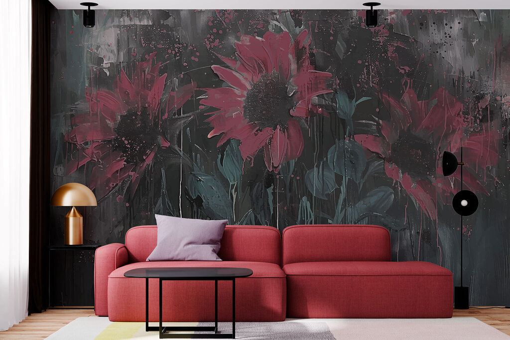 Fleurs qui s’illuminent dans un intérieur