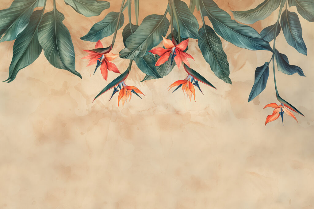 Fleurs tropicales en cascade — motif complet