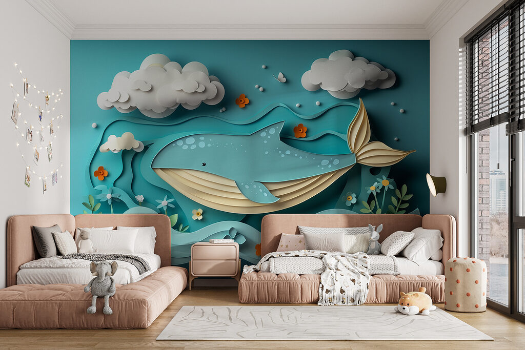 Baleine façon papier découpé — intérieur 1