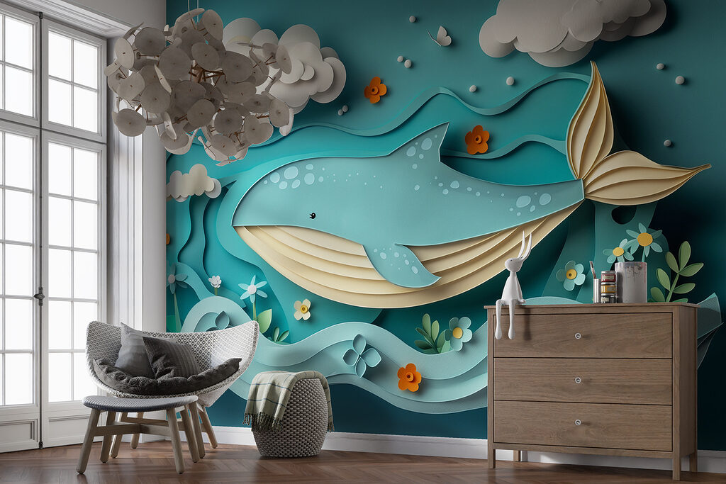 Baleine façon papier découpé — intérieur 3