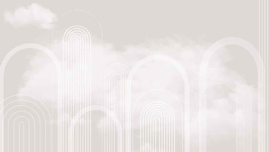 Arches blanches et nuages — motif complet