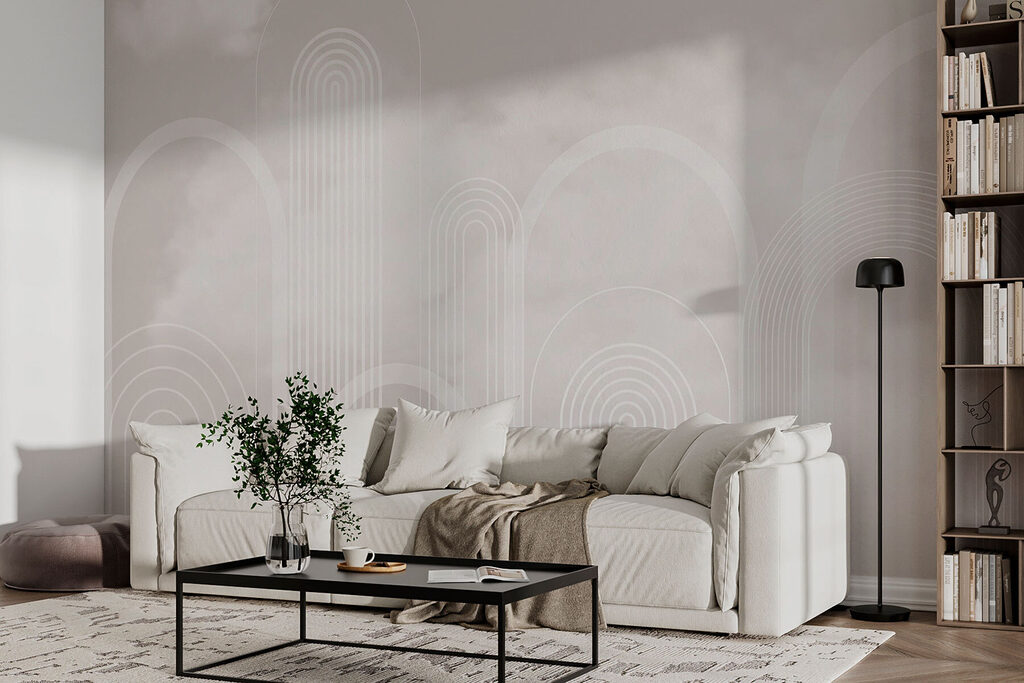 Arches blanches et nuages — intérieur 1