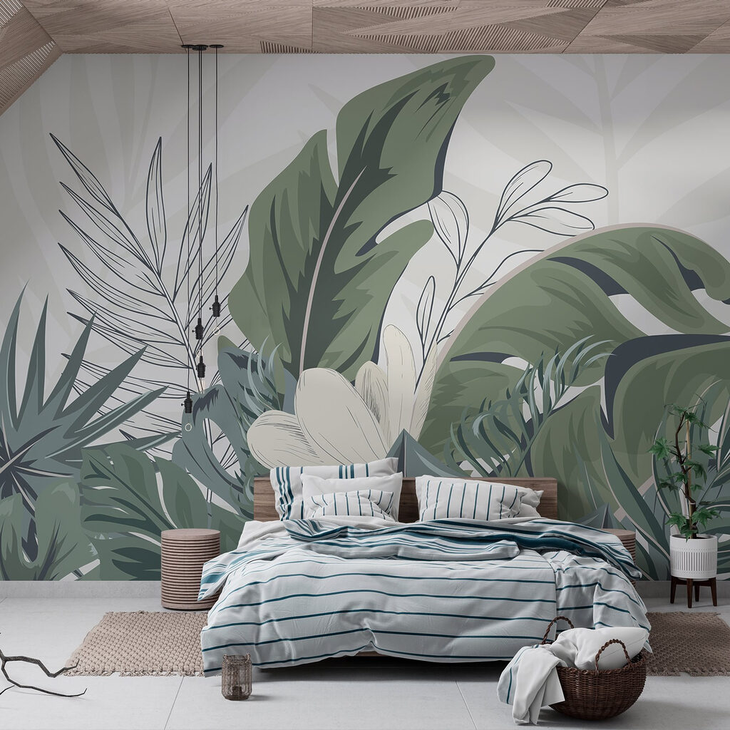 Feuilles tropicales et palmes — intérieur 2