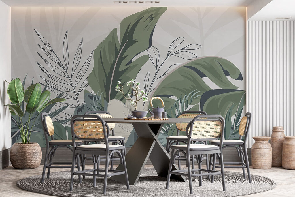 Feuilles tropicales et palmes — intérieur 4