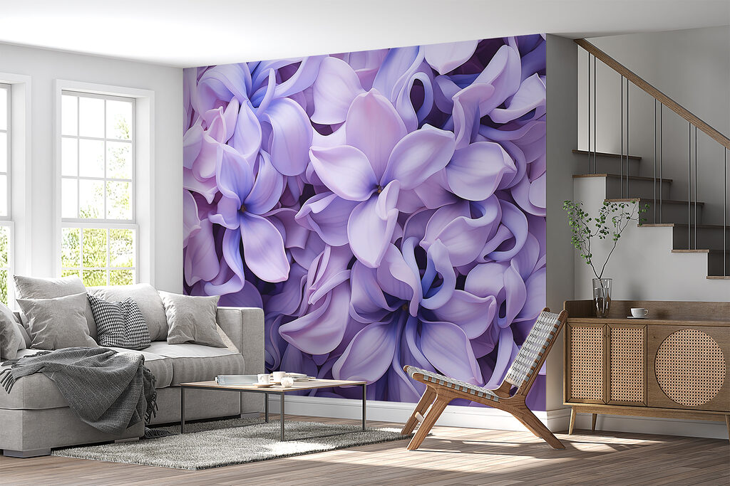 Fleurs lilas frisées dans un intérieur