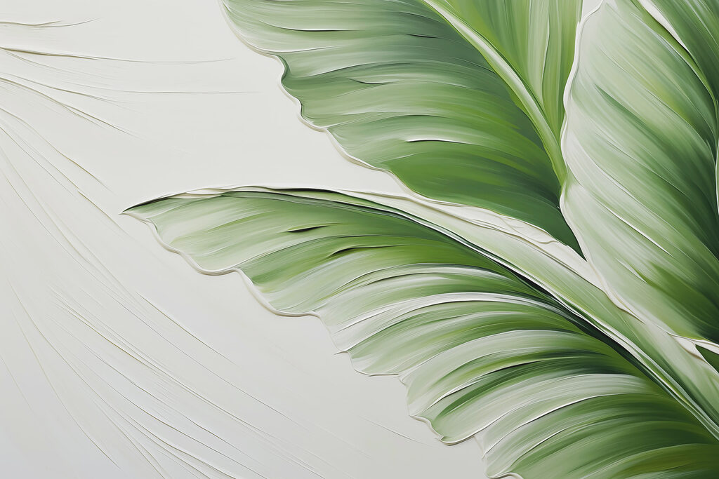 Feuille verte plissée — motif complet