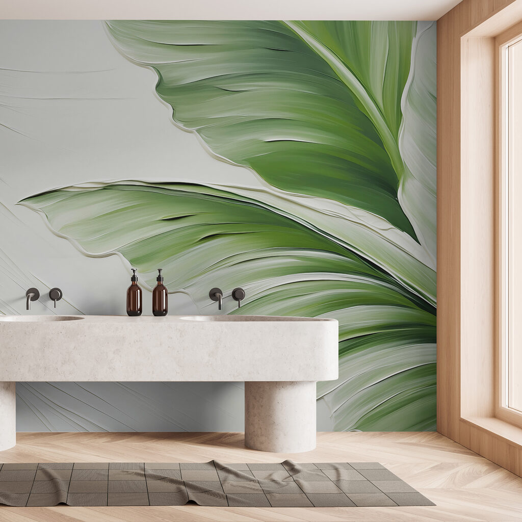 Feuille verte plissée — intérieur 2