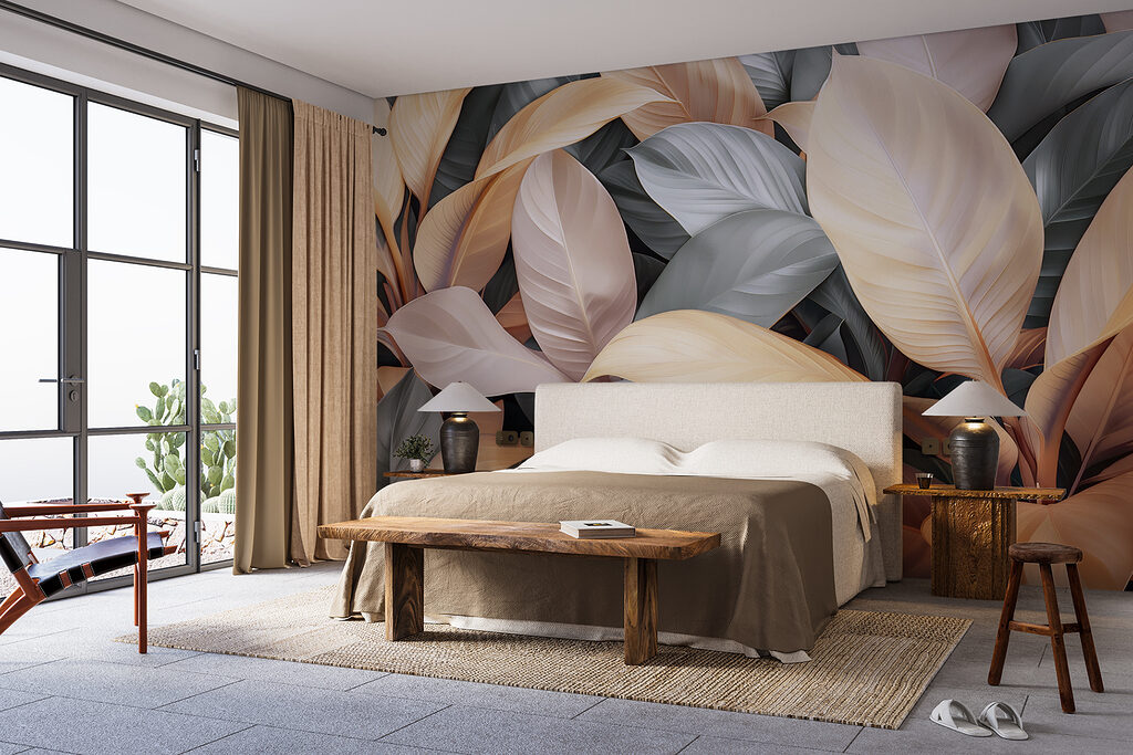 Larges feuilles superposées — intérieur 1