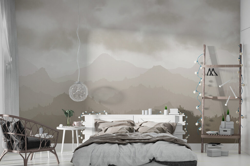 Nuages bas en montagne dans un intérieur