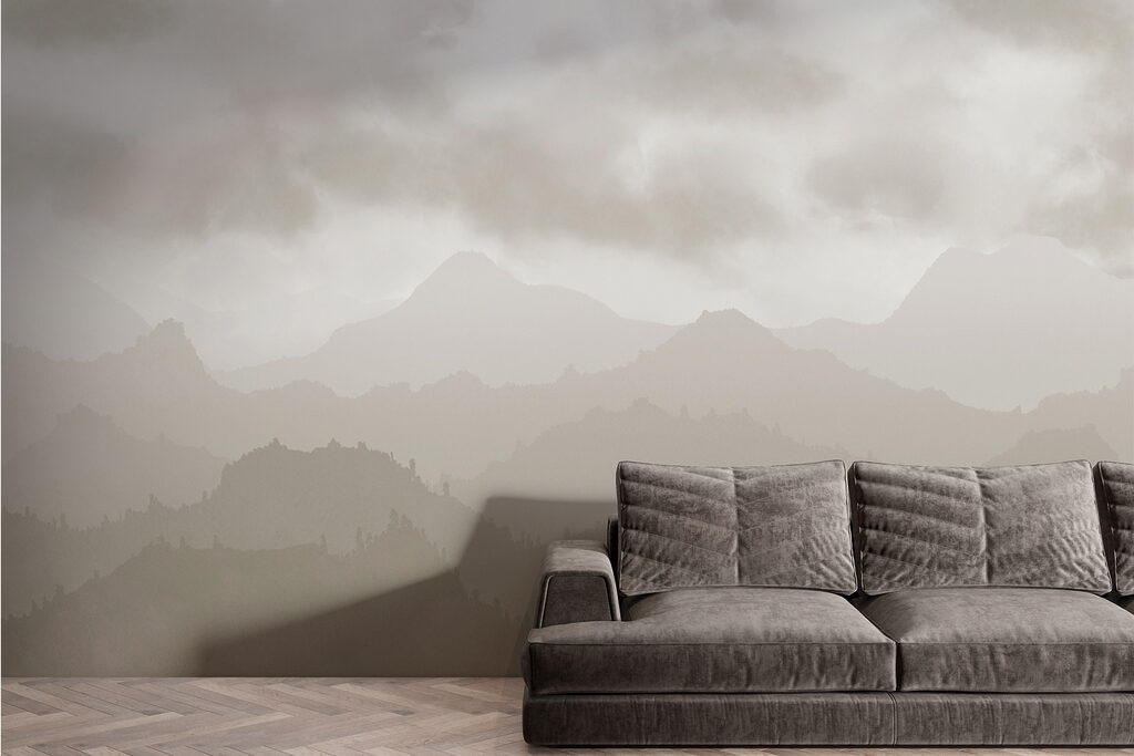Nuages bas en montagne dans un intérieur
