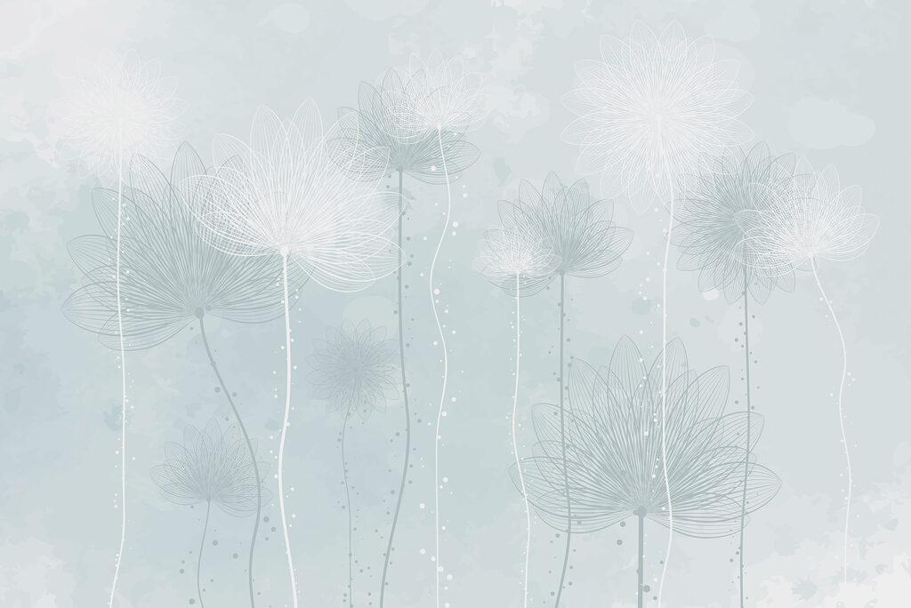 Fleurs graciles en transparence — motif complet