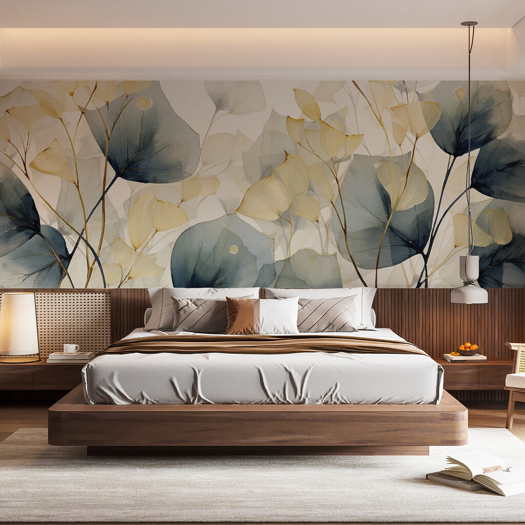 Feuilles diaphanes dans un intérieur